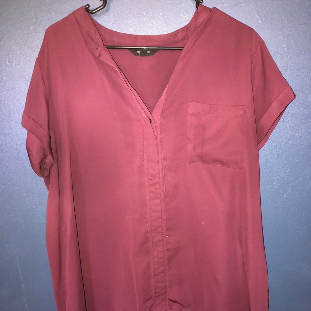 Maroon top